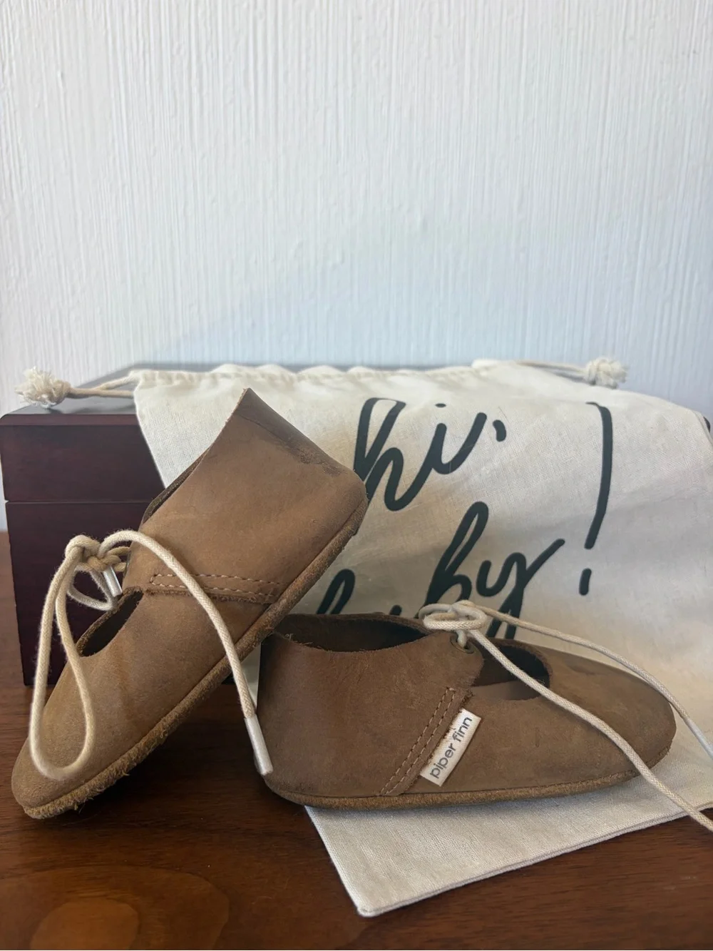 Piper Finn Brown Leather Lace-Up Maryjane Moccasin Shoes